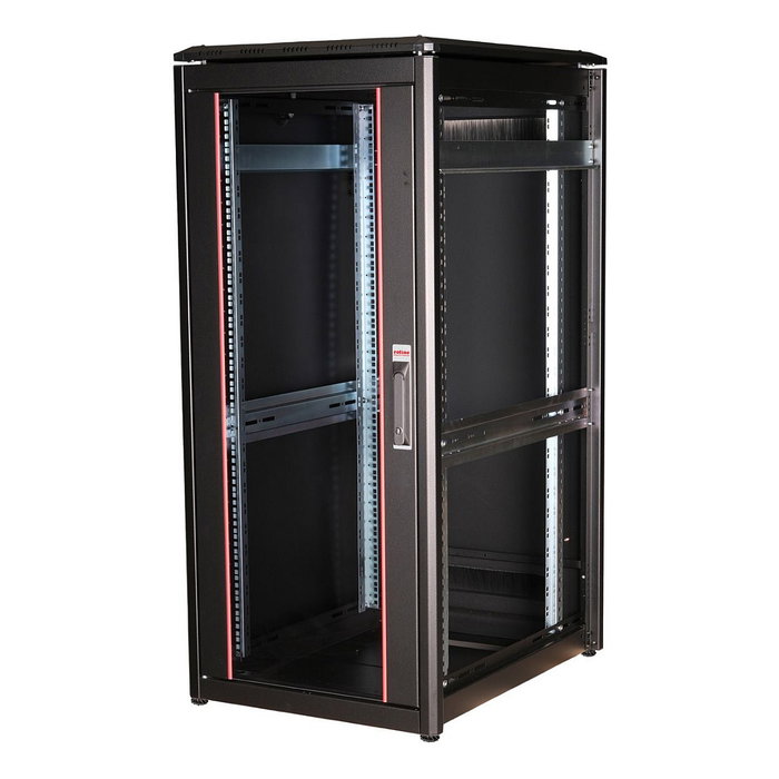 ROLINE 26.21.0222 Rack de red de 19 pulgadas 26U, 600x800 mm (An x Pr), puerta de cristal negro, capacidad de carga 600 kg