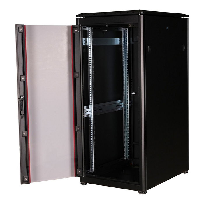 ROLINE 26.21.0222 Rack de red de 19 pulgadas 26U, 600x800 mm (An x Pr), puerta de cristal negro, capacidad de carga 600 kg