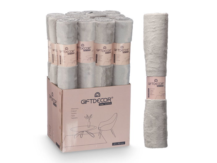 Giftdecor Alfombra Soft Gris Claro 60x90cm Poliester (Set de 12)