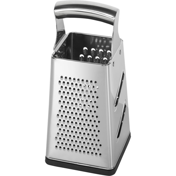 Gefu Grato Rallador de Caja de Acero Inoxidable con Tapa de Recolección de Alimentos silver/black