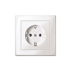 MERTEN MEG2301-1419 Enchufe Schuko Tipo F Blanco, 1 unidad, 16A 250V con placa de cubierta completa