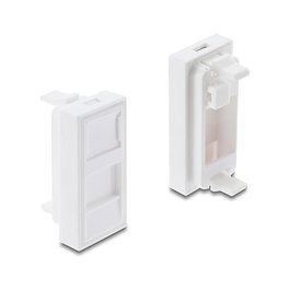 DeLOCK Easy 45 H-Modulblende para módulo Keystone de 1 puerto con compuerta de protección contra el polvo, blanco