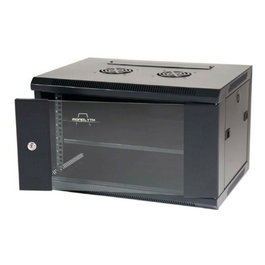 Monolyth SH6406 Armario Rack 6U de pared, 600x450mm (1 frontal, 1 ventilador, 2 laterales)