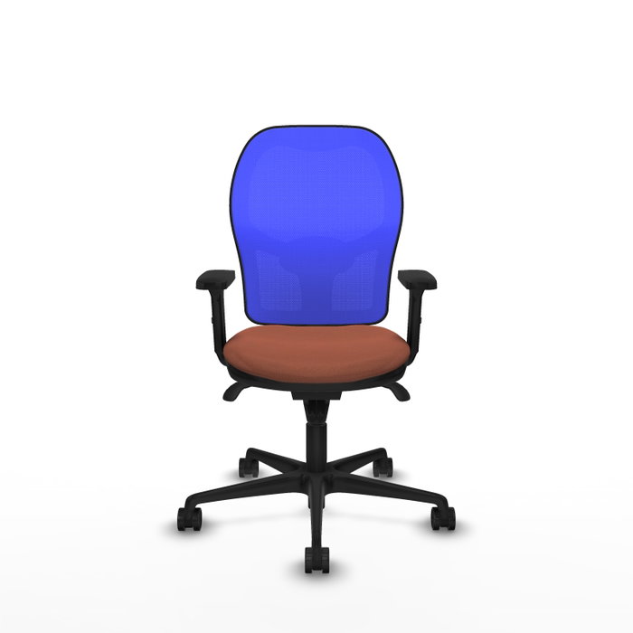PIQUERAS Y CRESPO Silla de oficina Jorquera con mecanismo Sincro, tela Marrón y malla Azul