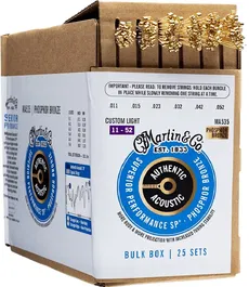 Martin Cuerdas Guitarra Acústica MA535 P.Bronze .011 .052 Bulk Box - 25 Juegos