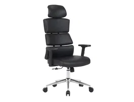Q-connect Silla de Dirección Aurea Similpiel Negra, Altura Max 1400 mm, Anchura 520 mm, Profundidad 510 mm, Ruedas Premium