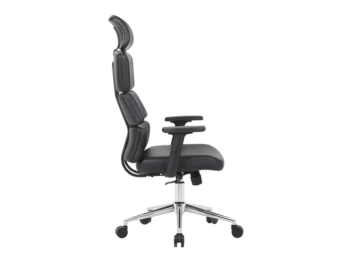Q-connect Silla de Dirección Aurea Similpiel Negra, Altura Max 1400 mm, Anchura 520 mm, Profundidad 510 mm, Ruedas Premium