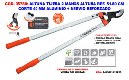 ALTUNA FINSTOCK Tijera de poda de dos manos 51-80 cm corte 40 mm