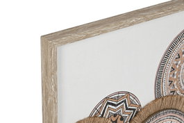DKD Home Decor Cuadro Boho Natural Blanco Lienzo Yute 3 x 50 x 70 cm (2 Unidades)