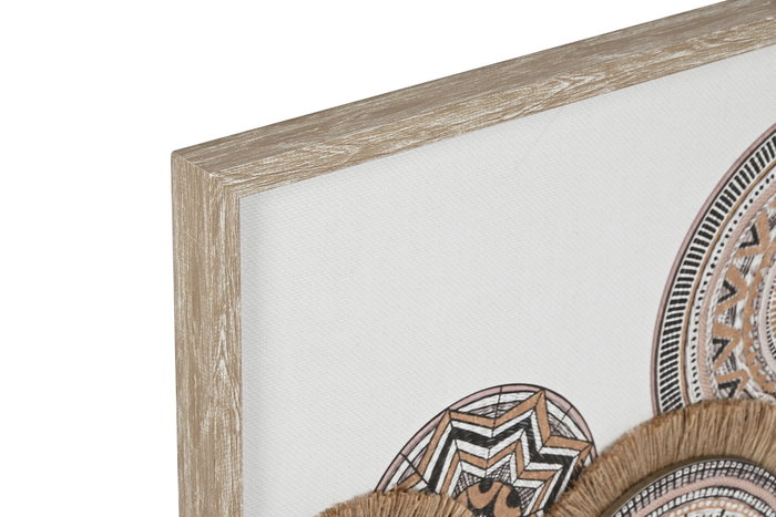 DKD Home Decor Cuadro Lienzo y Yute Boho 3D Surtido de 2 Piezas