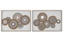 DKD Home Decor Cuadro Lienzo y Yute Boho 3D Surtido de 2 Piezas