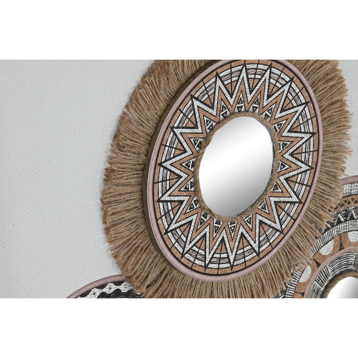 DKD Home Decor Cuadro Lienzo y Yute Boho 3D Surtido de 2 Piezas