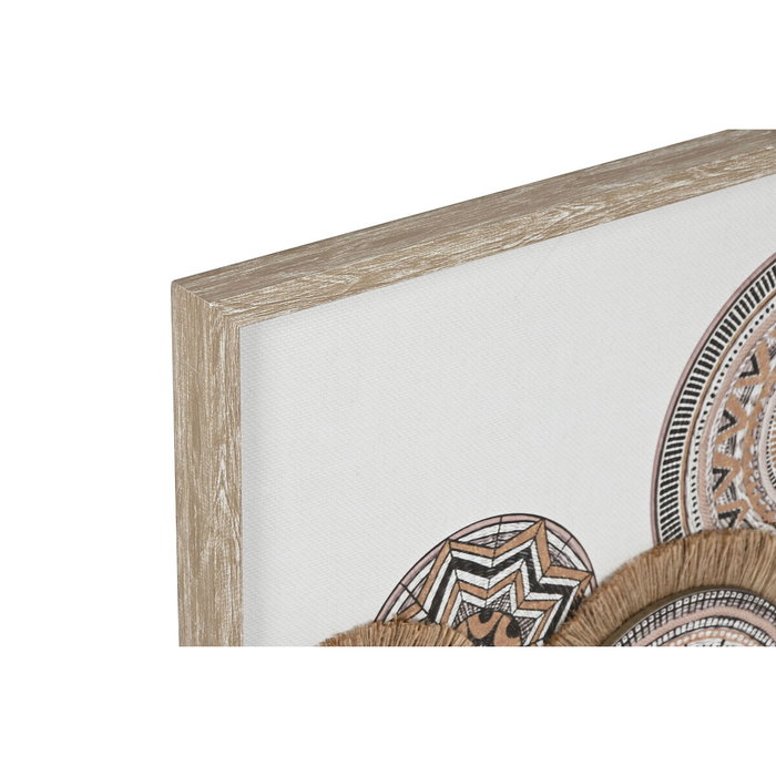 DKD Home Decor Cuadro Lienzo y Yute Boho 3D Surtido de 2 Piezas