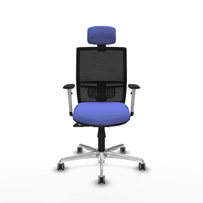 PIQUERAS Y CRESPO Silla de oficina Yunquera con mecanismo Sincro, Azul claro y Negro