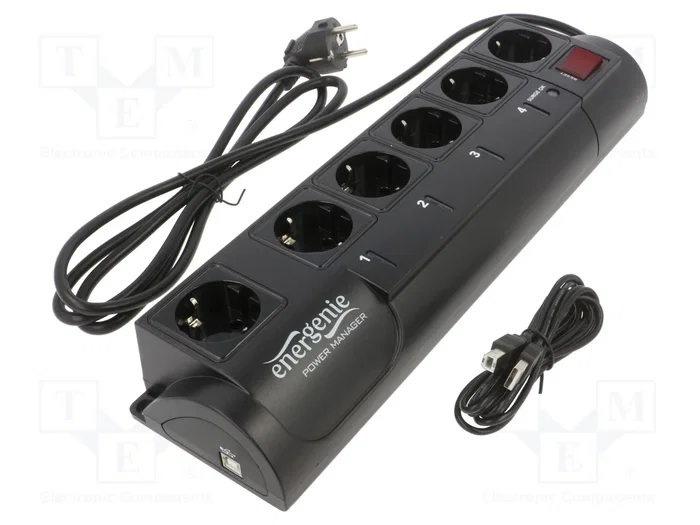 Gembird EnerGenie EG-PMS2 Regleta de 6 salidas AC y 1 puerto USB