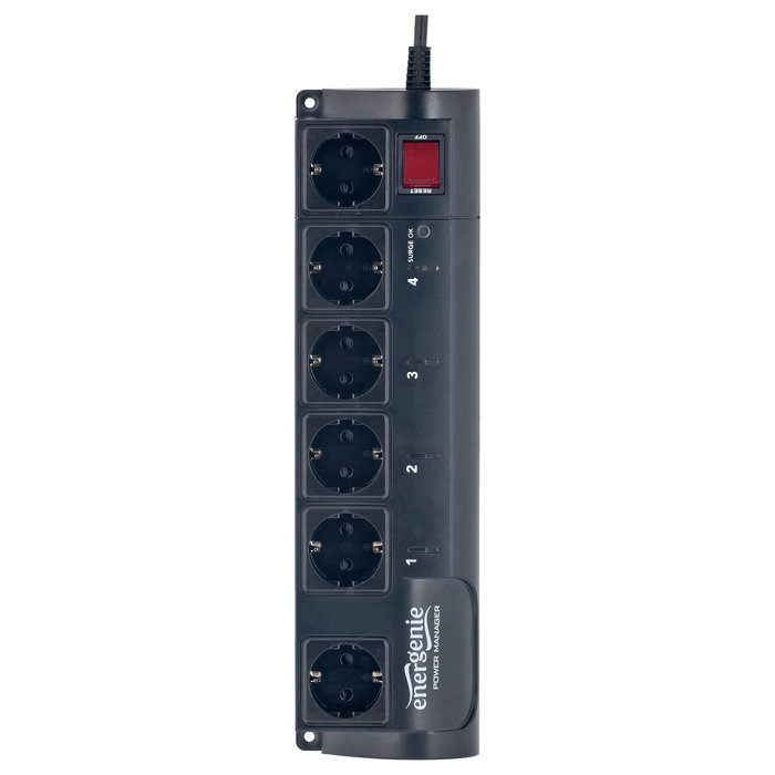 Gembird EnerGenie EG-PMS2 Regleta de 6 salidas AC con protector de sobretensión Gembird EnerGenie EG-PMS2 Regleta de 6 salidas AC con protector de sobretensión