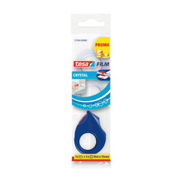 Tesa Mini dispensador de cinta adhesiva rojo/azul con 2 rollos de tesafilm cristal de regalo