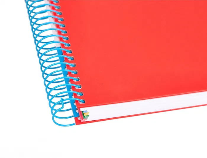 Antartik Cuaderno espiral micro A5 120 hojas cuadro 5mm 90gr tapa forrada 5 bandas color rojo