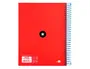 Antartik Cuaderno espiral micro A5 120 hojas cuadro 5mm 90gr tapa forrada 5 bandas color rojo