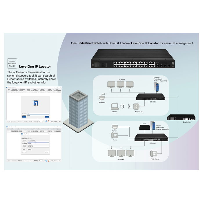 Level One Switch IGS-2128 Gestionado L2 28 Puertos GE (24xRJ45, 4xSFP)