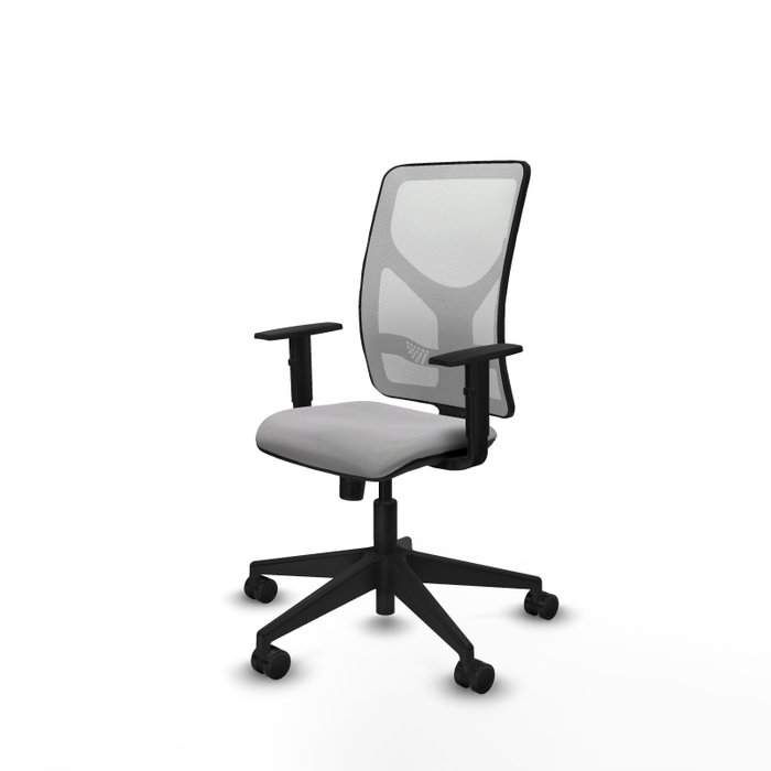 Silla de oficina Motilla con mecanismo Sincro tapizada con Tela color Gris claro y malla color Blanco. Equipada con lumbar 1D, Brazos 1D y Ruedas 65mm nailon Silla de oficina Motilla con mecanismo Sincro tapizada con Tela color Gris claro y malla color Blanco. Equipada con lumbar 1D, Brazos 1D y Ruedas 65mm nailon