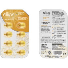 Ellips Smooth & Shiny Hair Vitamin - 8 Cápsulas Monodosis, Aceite con Argan y Aloe Vera, Tratamiento Hidratante y Anticaída para Cabello, Sin Aclarado