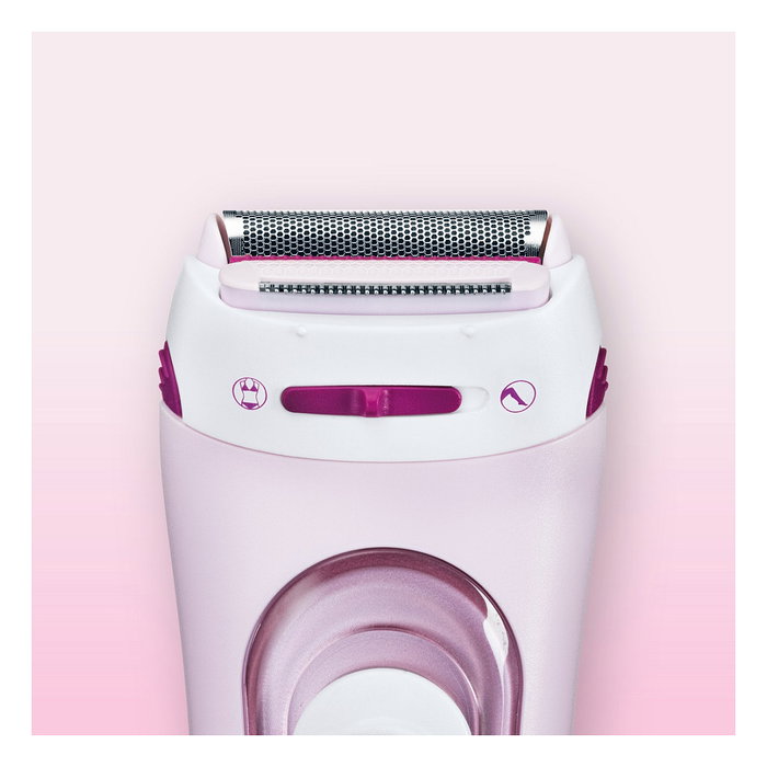 Braun Silk-épil 5 LS 5100 Epiladora/Depiladora Rotativa Sin Cable, Para Uso Húmedo y Seco, Incluye Recortadora y Cepillo, Color Rosa