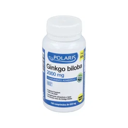POLARIS Ginkgo Biloba Extracto Seco Estandarizado 24% Flavonas 2000mg 40mg por comprimido - 100 Comprimidos - Complemento Alimenticio