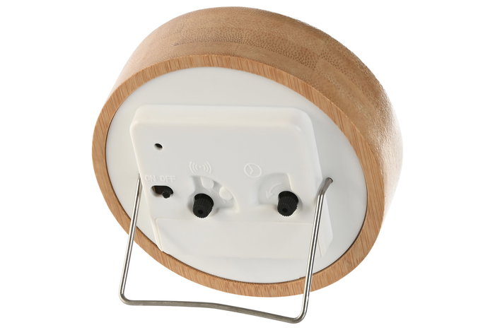 DKD Home Decor Reloj Despertador Bambú Natural 4.3 x 10 x 10 cm (2 Unidades)
