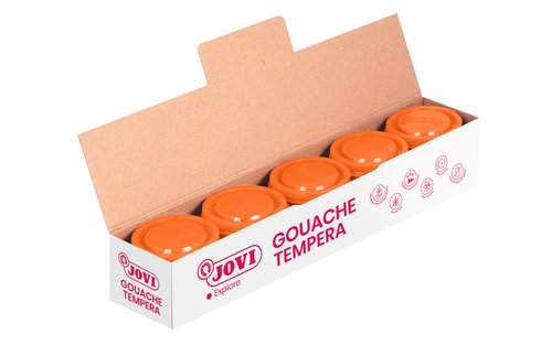 Jovi Témpera escolar naranja 40 cc pack de 5 unidades
