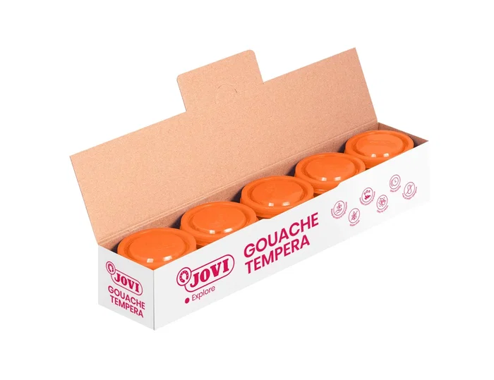 Jovi Témpera escolar naranja 40 cc pack de 5 unidades