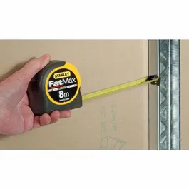 Stanley Fatmax - STA3253560338688 - Cinta Métrica con Gancho, 8 m x 32 mm, Recubrimiento Mylar Resistenta a la Abrasión y de Alta Protección