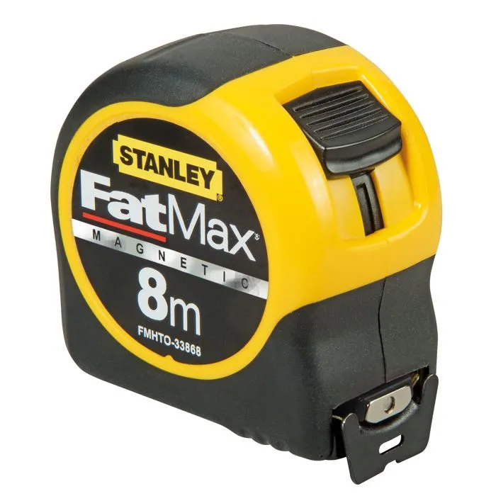 Stanley STA3253560338688 - Cinta métrica magnética con gancho, 8m x 32mm, Recubrimiento Mylar resistente a la abrasión