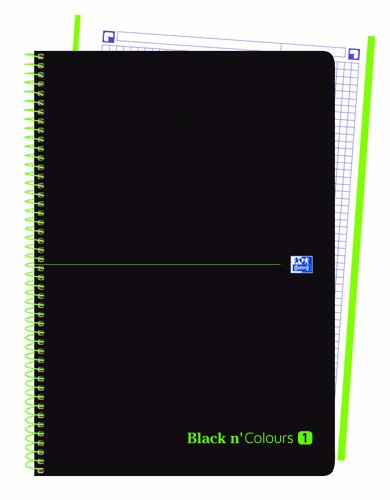 OXFORD Bloc Black N´Colors EU.Book 1 Microperforado A4+ Cuadriculado 5x5 90g Negro/Verde (Set de 5) OXFORD Bloc Black N´Colors EU.Book 1 Microperforado A4+ Cuadriculado 5x5 90g Negro/Verde (Set de 5)