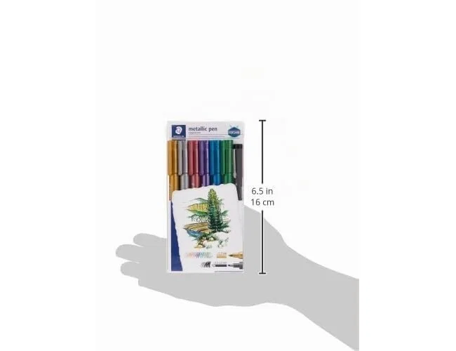 Staedtler Set de 6 Rotuladores Metálicos Surtidos y 1 Rotulador Pigment Liner 308 C2-9