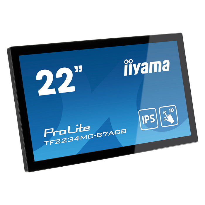 iiyama ProLite TF2234MC-B7AGB Monitor Táctil de 21.5 Pulgadas Full HD (54.6 cm) IPS, 1920x1080, 10 Puntos Táctiles, Pantalla Plana, HDMI, DisplayPort, Negro