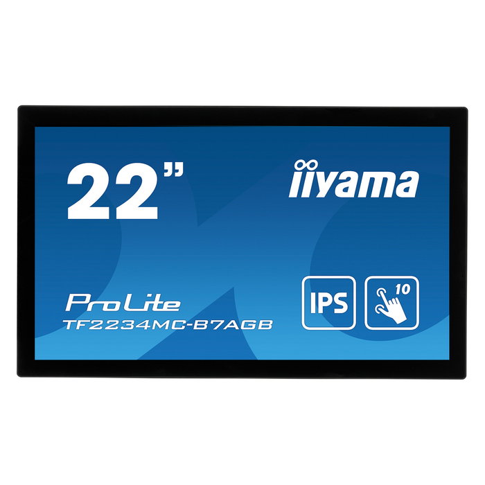 iiyama ProLite TF2234MC-B7AGB Monitor Táctil de 21.5 Pulgadas Full HD (54.6 cm) IPS, 1920x1080, 10 Puntos Táctiles, Pantalla Plana, HDMI, DisplayPort, Negro