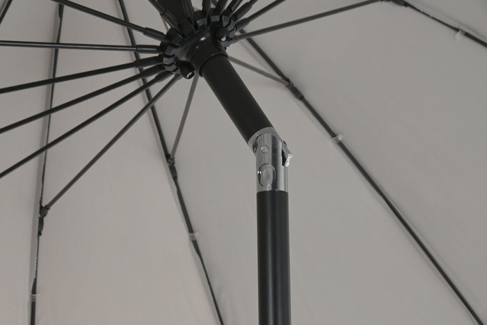 DKD Home Decor - Parasol de Jardín y Terraza Reclinable, Tamaño 280x280x250 cm, Gris y Negro, Protección UV 50+, Acero y Poliéster