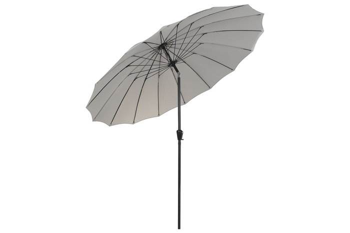 DKD Home Decor - Parasol de Jardín y Terraza Reclinable, Tamaño 280x280x250 cm, Gris y Negro, Protección UV 50+, Acero y Poliéster