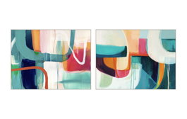 DKD Home Decor Cuadro Lienzo Abstracto Surtido de 2 Piezas 120x90x4 cm