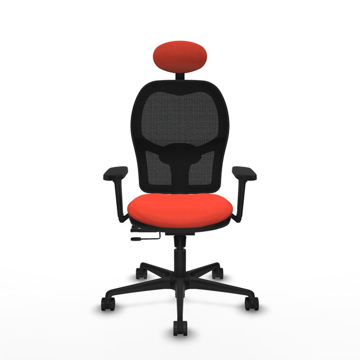 PIQUERAS Y CRESPO Silla de oficina Jorquera con mecanismo Sincro/Traslack, Naranja oscuro/Negro