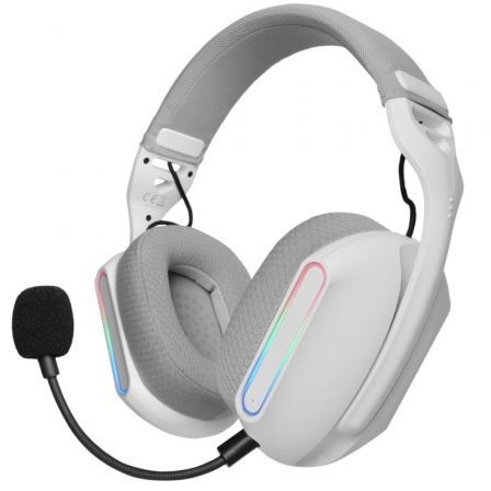 Mars Gaming Auriculares Gaming Inalámbricos MHWPROW con Micrófono Bluetooth 5.3 Jack 3.5mm Sonido 7.1 ARGB Flow Blancos