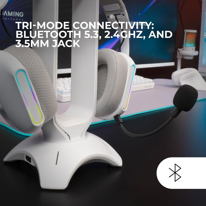 Mars Gaming MHW-PRO Auriculares Gaming Inalámbricos ARGB Blanco