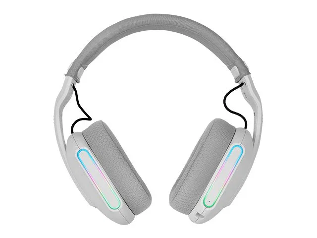 Mars Gaming MHW-PRO Auriculares Gaming Inalámbricos y Alámbricos, Tri-mode (Bluetooth 5.3/2.4GHz/Jack), Sonido 7.1 3D, 220g, ARGB, Micrófono Dual, Blanco