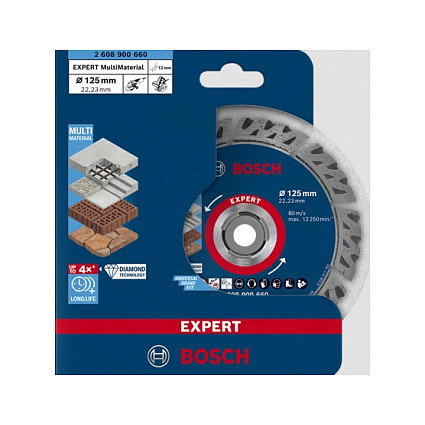 Bosch Disco de Corte Diamante Expert Multi-Material 125mm Bosch Disco de Corte Diamante Expert Multi-Material 125mm