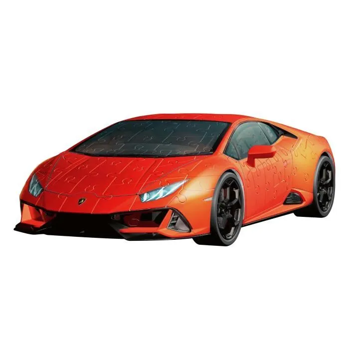 Ravensburger 00011571 Puzzle 3D Lamborghini Huracán EVO Naranja con Rejilla, 108 Piezas, Easyclick, Sin Pegamento, +8 Años