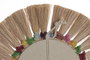 DKD Home Decor Set de 4 Decoraciones de Pared de Rafia y Cristal Natural