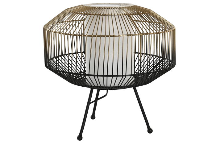 DKD Home Decor Lámpara Sobremesa Negro Dorado 39 x 38 x 39 cm