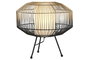DKD Home Decor Lámpara de Sobremesa de Hierro y Algodón Negro y Dorado