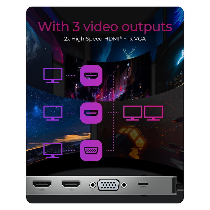 ICY BOX IB-DK2106a-CPD Docking Station 11-en-1 USB-C 100W PD ICY BOX IB-DK2106a-CPD Docking Station 11-en-1 USB-C 100W PD
